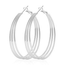 Brincos de argola Senteria 925 em prata esterlina para mulheres 50 mm Brincos de argola Senteria 925 em prata esterlina para mulheres 50 mm