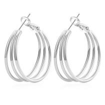Brincos de argola Senteria 925 em prata esterlina para mulheres de 40 mm Brincos de argola Senteria 925 em prata esterlina para mulheres de 40 mm
