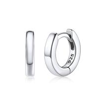 Brincos de argola Silvora em prata polida de 6 mm para mulheres