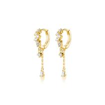Brincos de argola SLUYNZ em prata esterlina 925 CZ Dangle para mulheres Brincos de argola SLUYNZ em prata esterlina 925 CZ Dangle para mulheres