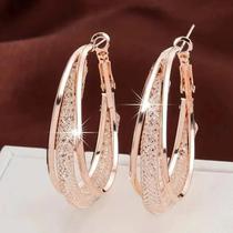 Brincos De Argola Torcidos Com Pedra De Cristal Dourada, Banhados a Prata, Joia Feminina Da Moda