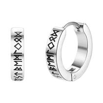 Brincos de Argola Viking de Aço Inoxidável - 12mm Huggie - Unissex