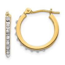 Brincos de Aro Articulados 14k com Diamantes - Pequenos e Delicados