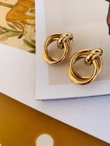 Brincos de base elegantes Argolas folheado a Ouro e Prata Brincos de base elegantes Argolas folheado a Ouro e Prata