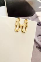 Brincos de base folheados a ouro e prata orgânico tendência Brincos de base folheados a ouro e prata orgânico tendência