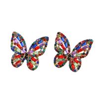 Brincos de Borboleta com Cristais Coloridos - Luxo e Moda para Mulheres e Meninas