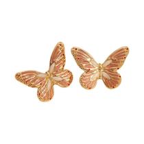 Brincos De Borboleta Vintage Francesa Para Mulheres Em Aço Inoxidável 316L Com Esmalte, Joias