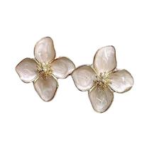Brincos De Casamento Vintage Coreano Hibiscus Para Mulheres E Meninas, Joias Românticas Para
