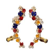 Brincos De Clip Bohemian De Cristal Multicolorido Sem Perfuração, Brilhantes, Bijuteria Para