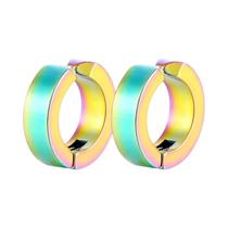 Brincos De Clipe De Orelha Punk Em Aço Inoxidável Preto Para Homens E Mulheres, Sem Perfuração,