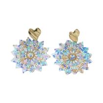 Brincos De Contas De Sementes De Girassol Multicoloridos Boho Feitos À Mão Para Mulheres, Joias