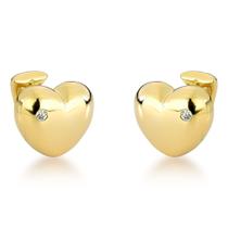 Brincos de Coração com Zircônia - Banhados a Ouro 18K para Sofisticação Diária Brincos de Coração com Zircônia - Banhados a Ouro 18K para Sofisticação Diária