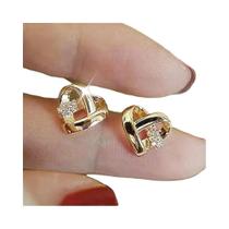 Brincos De Coração Em Prata E Ouro Para Mulheres Huitan, Joias De Moda Para Casamento Eternity Love