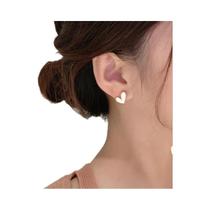 Brincos de Coração Preto - Estilo Coreano para Mulheres e Meninas