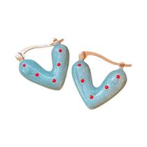 Brincos De Coração Vermelho Em Esmalte Para Mulheres E Meninas, Joias De Moda Para Casamento E