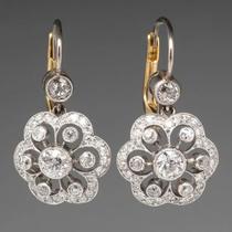 Brincos De Cristal Branco Em Forma De Flor Para Mulheres, Joias De Casamento Da Moda, Micro Pave De