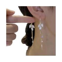 Brincos De Cristal Com Franjas Longas Em Forma De Floco De Neve Com Strass Para Mulheres, Joias De