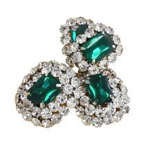 Brincos De Cristal Em Vidro Preto Com Pingente Geométrico Duplo Quadrado Brilhante Para Mulheres