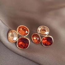 Brincos De Cristal Marrom Para Mulheres, Joias De Moda De Luxo, Acessórios Diários, Presentes De