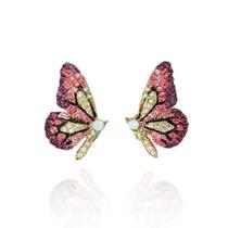 Brincos De Cristal Multicoloridos Em Forma De Borboleta Para Mulheres E Meninas, Joias Elegantes