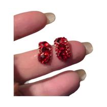 Brincos De Cristal Vermelho Em Forma De C Com Strass, Joias Vintage De Luxo Para Mulheres, Presentes