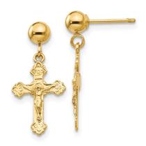 Brincos de Crucifixo 14k - Polidos