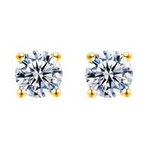 Brincos De Diamante Moissanite Em Prata Esterlina 925 Com Revestimento Em Ouro Para Mulheres, Corte
