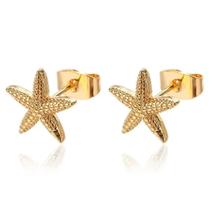 Brincos De Estrela Do Mar E Concha Vintage Femininos Para O Verão - Joia De Festa Oceânica, Presente