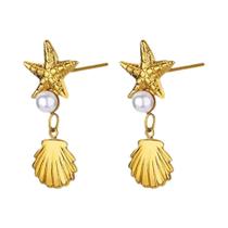 Brincos De Estrelas De Zircônia Dourada Para Mulheres, Joias De Aço Inoxidável, Presente De Moda