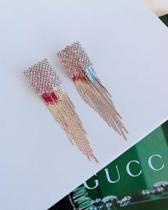 Brincos de festa com franjas Ouro e Prata com Strass Brincos de festa com franjas Ouro e Prata com Strass