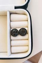 Brincos de festa folheado com cristal de vidro strass preto balck Brincos de festa folheado com cristal de vidro strass preto balck