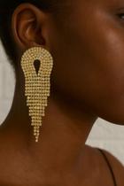 Brincos de festa folheados cravejado e franja de Strass Ouro e Prata Brincos de festa folheados cravejado e franja de Strass Ouro e Prata