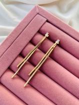 Brincos de festa ponto de luz 2 em 1 folheados Ouro e Prata Brincos de festa ponto de luz 2 em 1 folheados Ouro e Prata