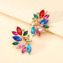Brincos de Flor com Strass - Luxo, Elegância e Estilo Simples