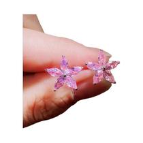 Brincos de Flor com Zircônia Cúbica - Joia Elegante para Festa Brincos de Flor com Zircônia Cúbica - Joia Elegante para Festa
