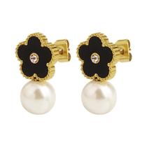 Brincos De Flor Em Aço Inoxidável Banhados a Ouro Prateado, Joias Minimalistas Da Moda Para Brincos De Flor Em Aço Inoxidável Banhados a Ouro Prateado, Joias Minimalistas Da Moda Para
