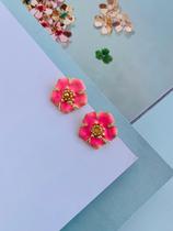 Brincos de flor esmaltado colorido folheado tendência Verão