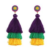 Brincos De Franjas Artesanais Para Mulheres, Elementos De Carnaval, Acessório Festivo Para Senhoras