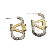 Brincos De Luxo Femininos Com Zircônia Em Forma De Letra V, Joias De Marca Da Moda, Acessórios Para