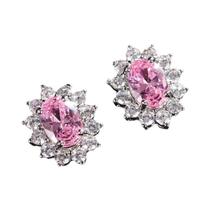 Brincos De Luxo Femininos Com Zircônia Oval CZ Nas Cores Azul, Roxo, Vermelho, Rosa, Preto, Branco E