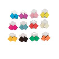 Brincos de MDF Cor Sólida Quadradinho 2,5cm Kit 12 Pares