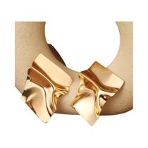 Brincos de Metal Vintage com Design Floral Geométrico - Joias para Mulheres