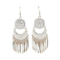 Brincos De Metal Vintage Estilo Étnico Com Franjas, 2 Peças, Acessórios Para Férias De Verão Brincos De Metal Vintage Estilo Étnico Com Franjas, 2 Peças, Acessórios Para Férias De Verão