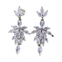 Brincos De Moda Feminina Com Zircônia Em Forma De Folha, Joias Para Casamento E Festas