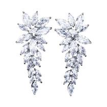 Brincos De Moda Feminina Com Zircônia Em Forma De Folha, Joias Para Casamento E Festas Brincos De Moda Feminina Com Zircônia Em Forma De Folha, Joias Para Casamento E Festas