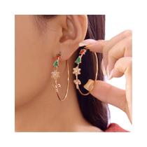 Brincos De Natal Em Forma De Sino, Floco De Neve, Argola Redonda, Pendentes Para Mulheres E Homens,