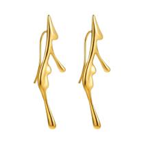 Brincos De Orelha Femininos Banhados a Ouro 18K, Longos, Em Formato De Gota, Para Piercing De Brincos De Orelha Femininos Banhados a Ouro 18K, Longos, Em Formato De Gota, Para Piercing De