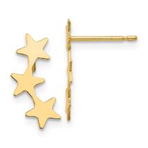 Brincos de Ouro 14k Madi K - Modelo 3 Estrelas Polido