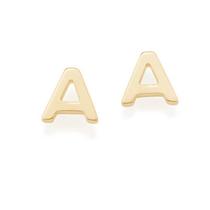 Brincos de ouro 18k femininos segundo furo rommanel letras 526306