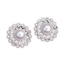 Brincos De Pérola Com Zircônia AAA De Luxo Para Mulheres, Joias Irregulares Redondas Para Casamento Brincos De Pérola Com Zircônia AAA De Luxo Para Mulheres, Joias Irregulares Redondas Para Casamento
